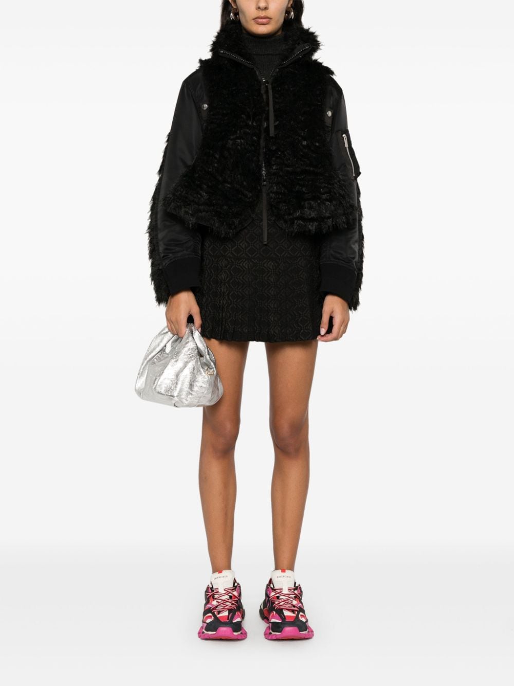 Shop Sacai Panelled Jacket In Black