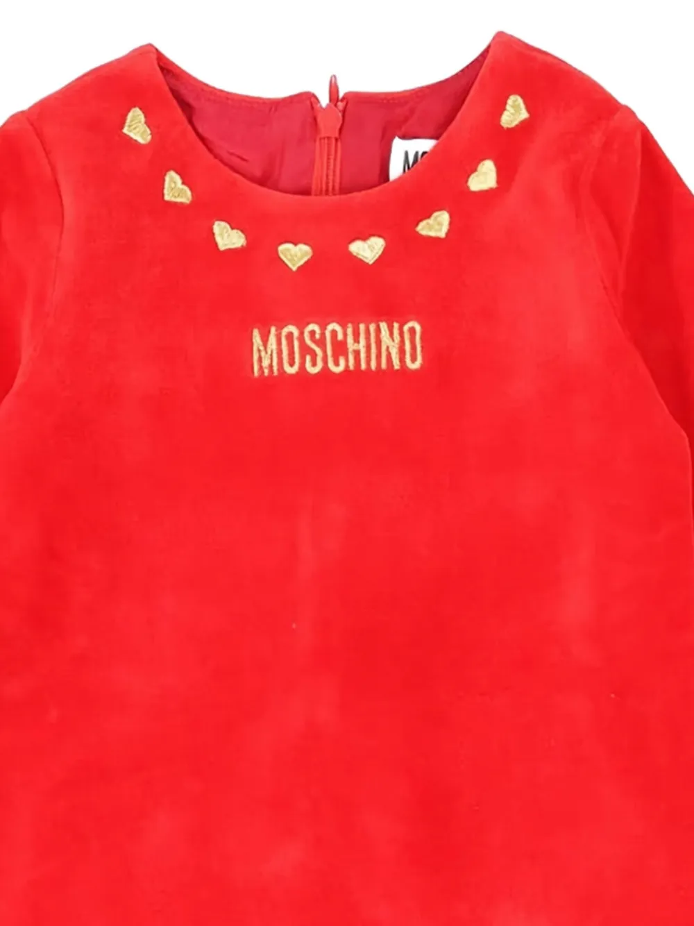 Moschino Kids heart appliqu&eacute; dress - Rood