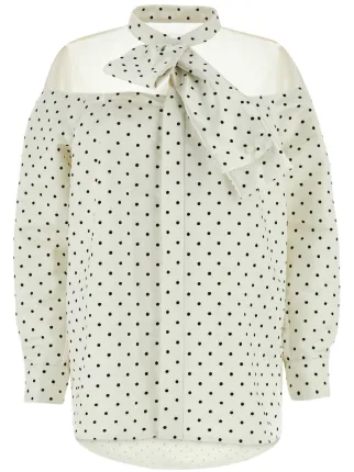 Sacai ポルカドット ブラウス | ホワイト | FARFETCH JP
