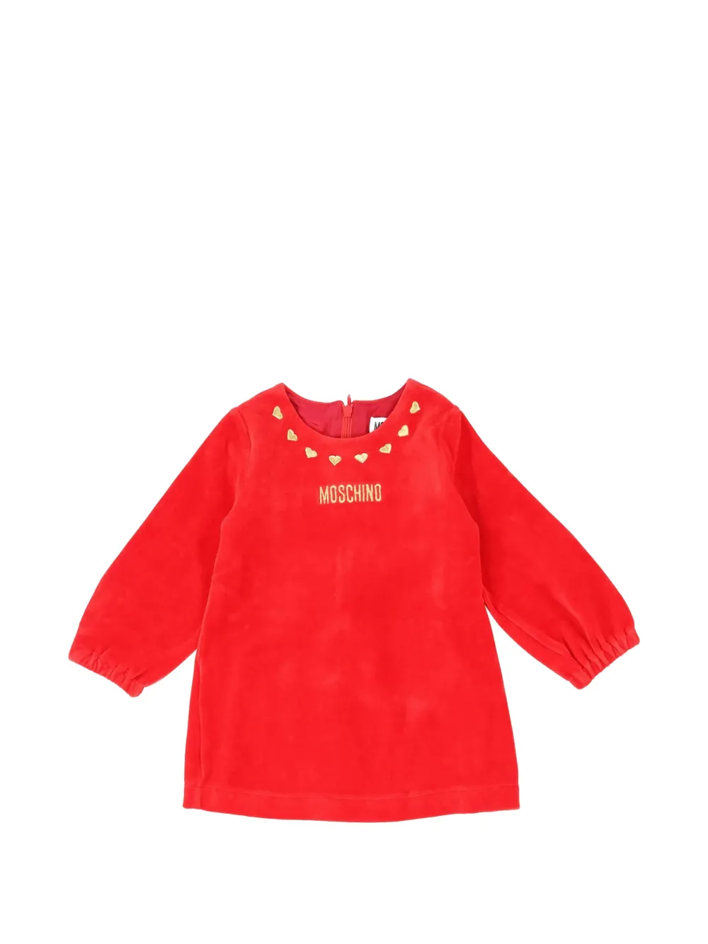 Moschino Kids logo-embroidered dress - Rosso