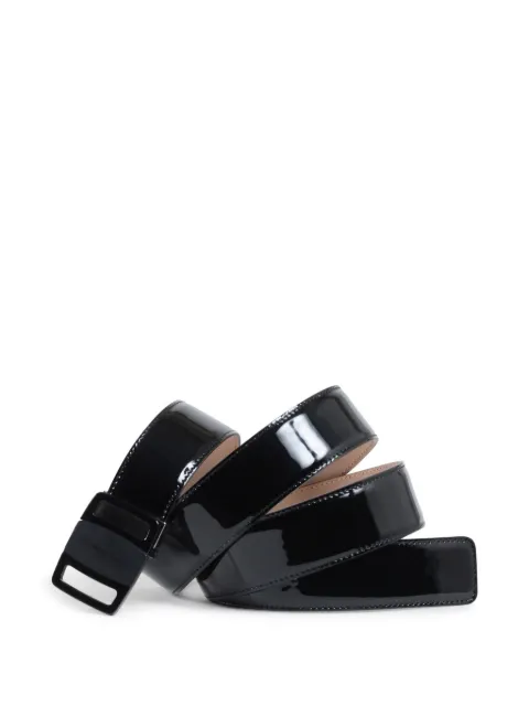 Ferragamo ceinture en cuir à fini verni