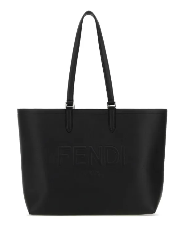 Fendi ロゴ入りトートバッグ 黒 FENDI ブラックレザートートバッグ