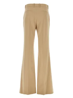 パンツ Chloe White Flared Trousers in Wool and Silk Woman CHLOÉ Flared Silk And Wool-Blend Trousers | endource
