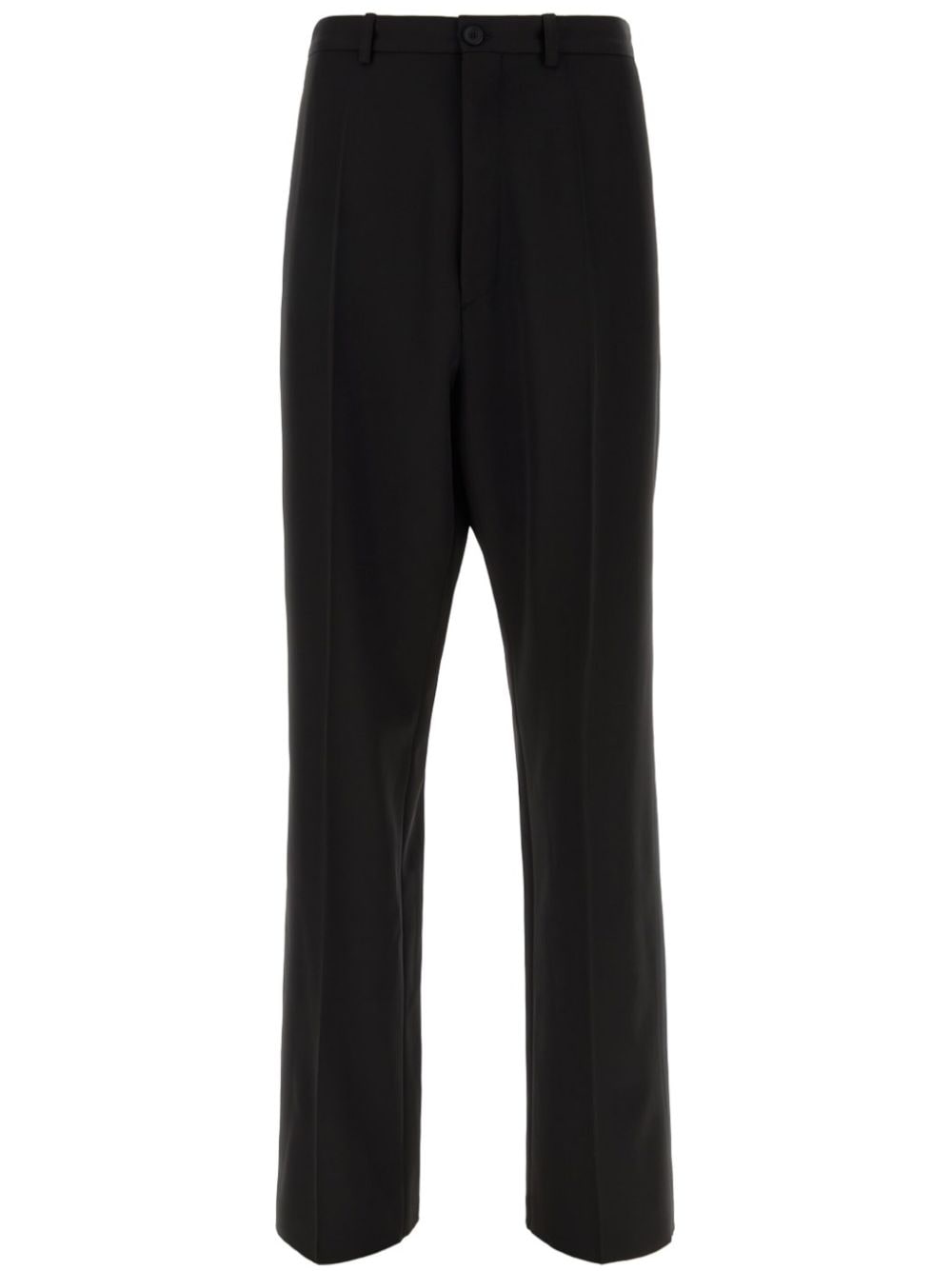 Shop Balenciaga Pressed Crease Tuxedo Trousers In Black