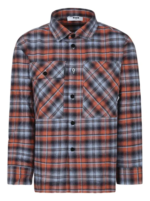 MSGM Kids camisa con estampado de cuadros