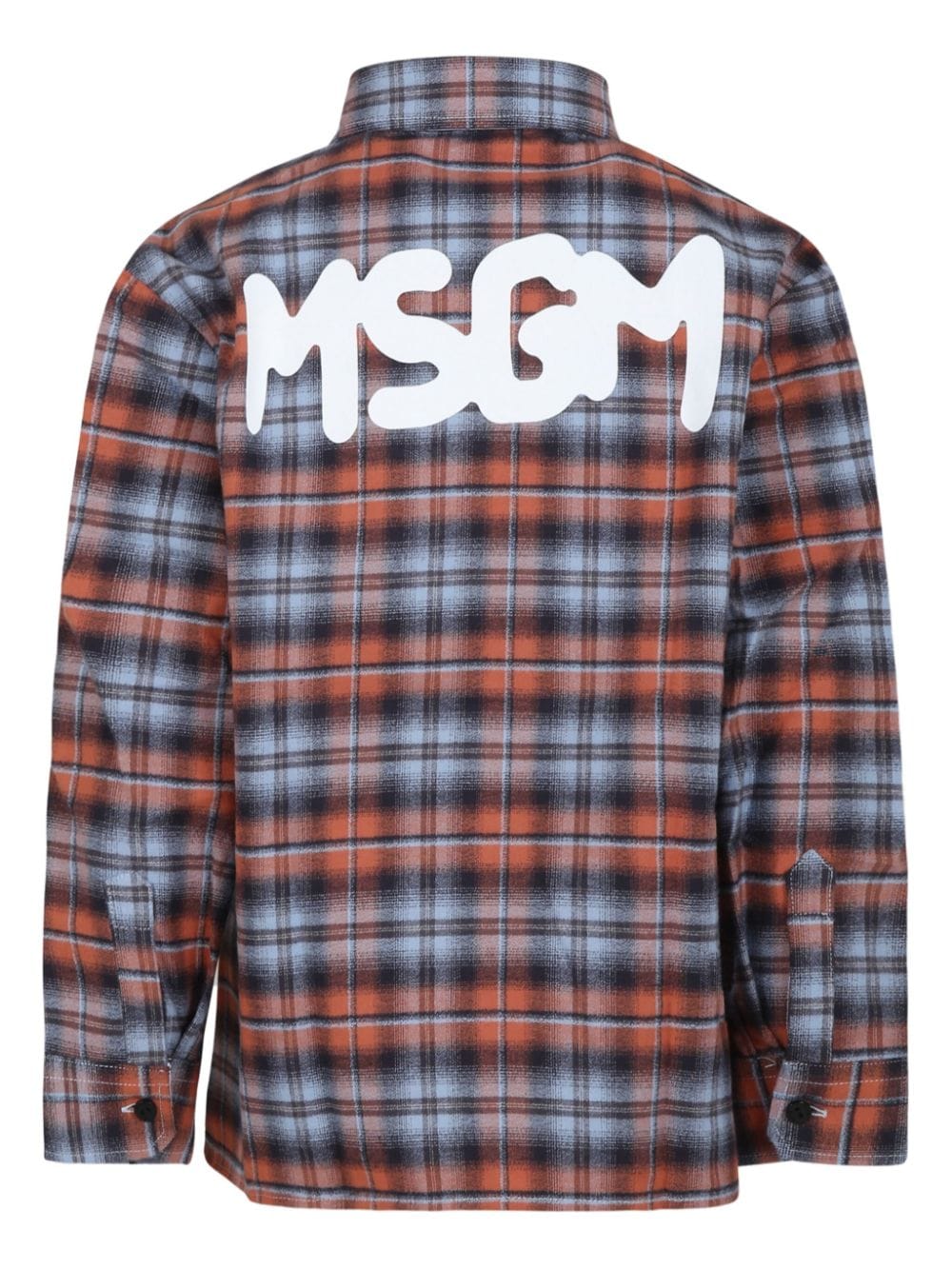 Shop Msgm Check-print Shirt In Brown