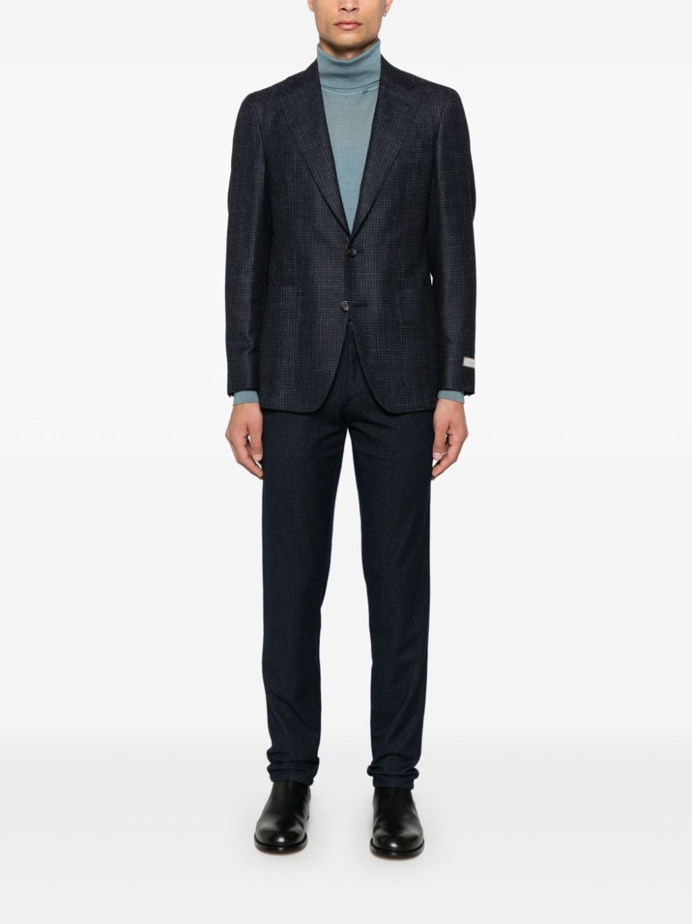 Canali checked blazer - Blauw