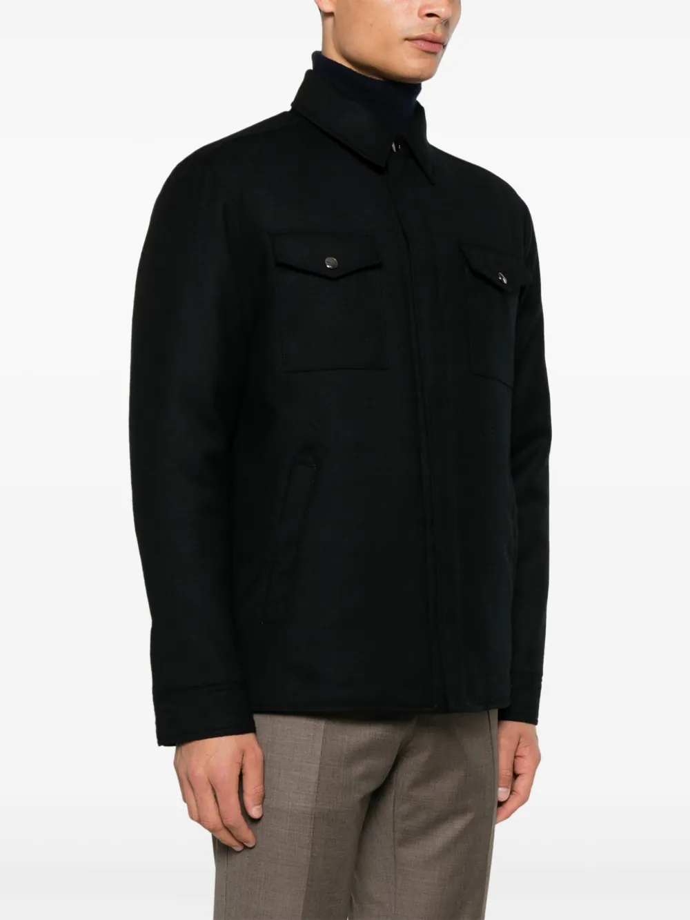 Canali Omkeerbaar gewatteerd jack Blauw
