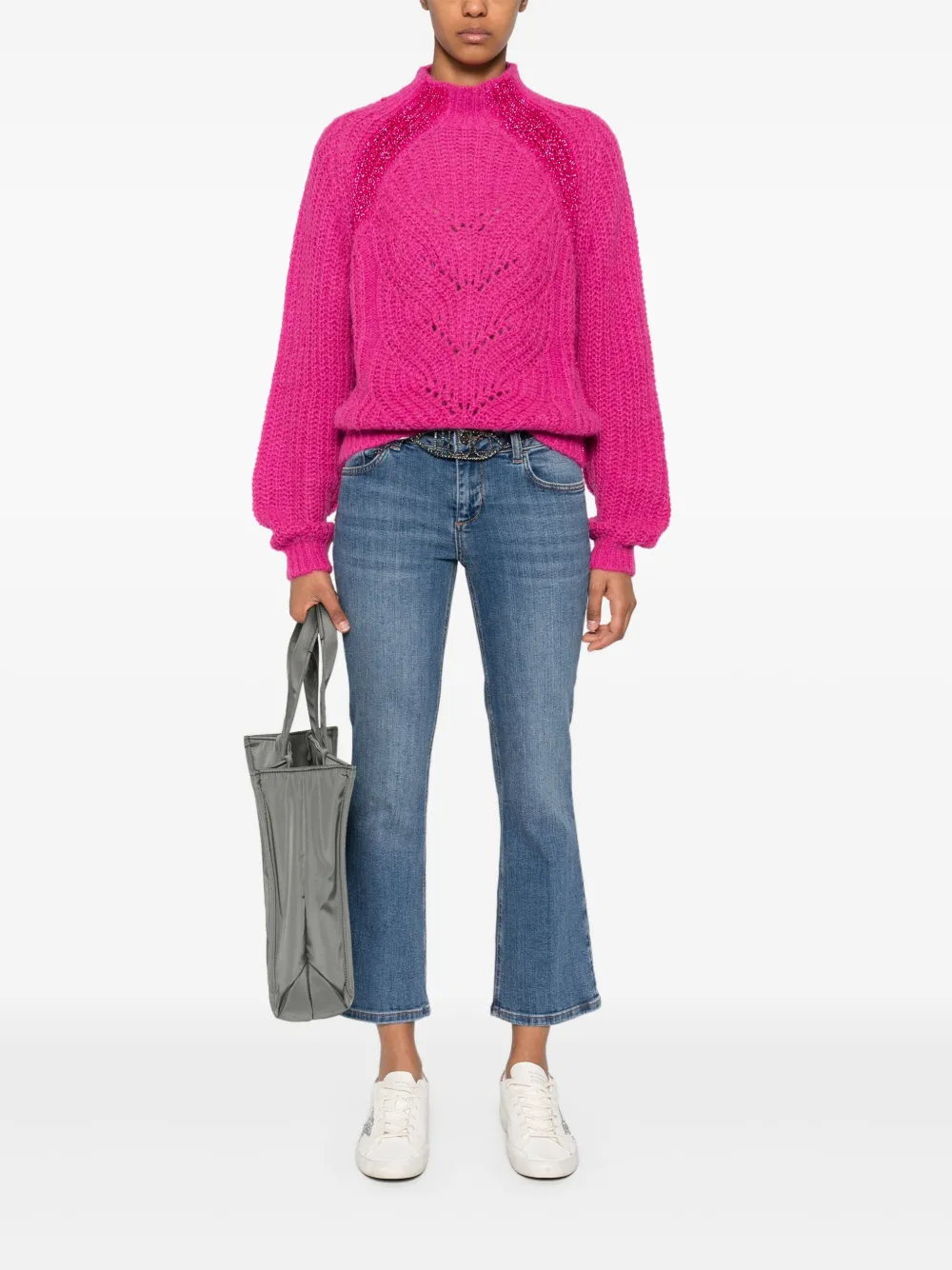 LIU JO lurex-detail sweater - Roze