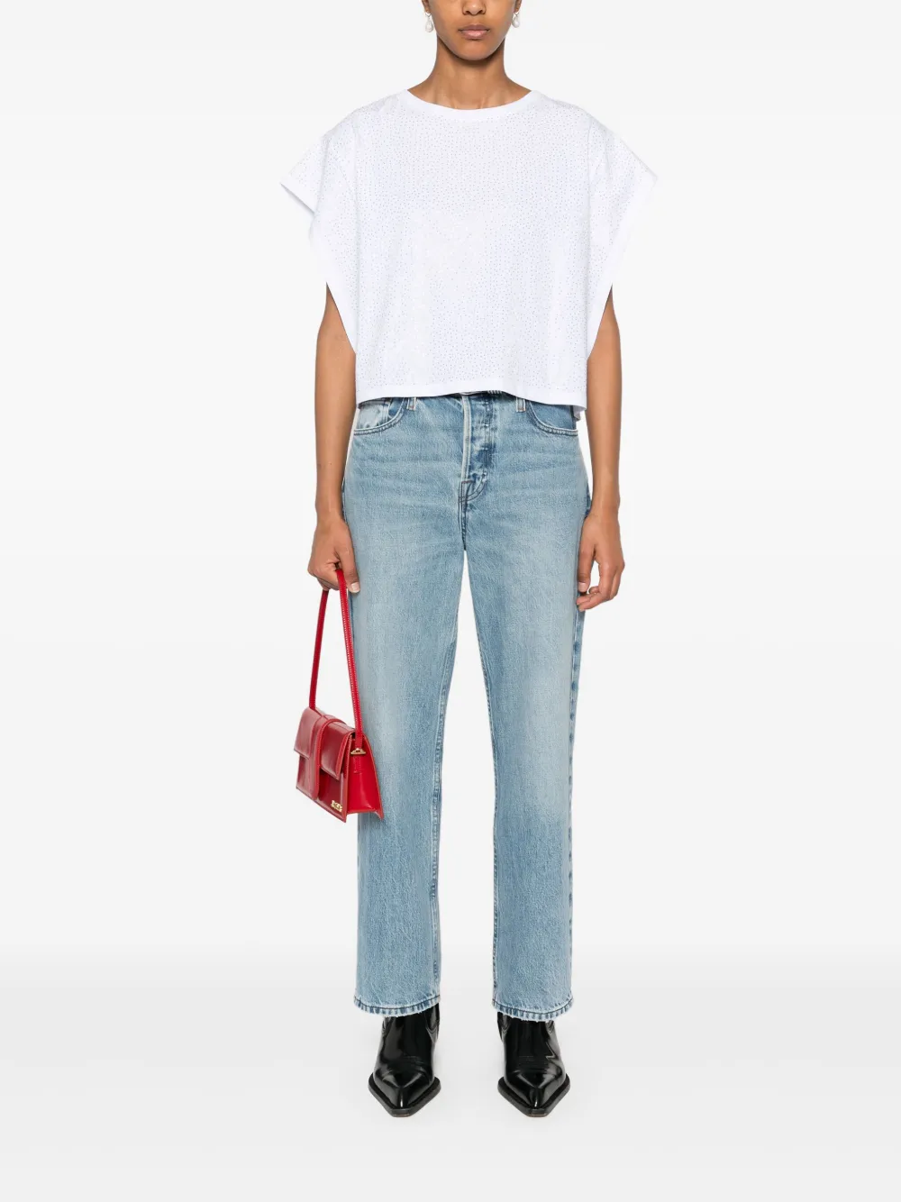 LIU JO rhinestone-embellished T-shirt - Wit