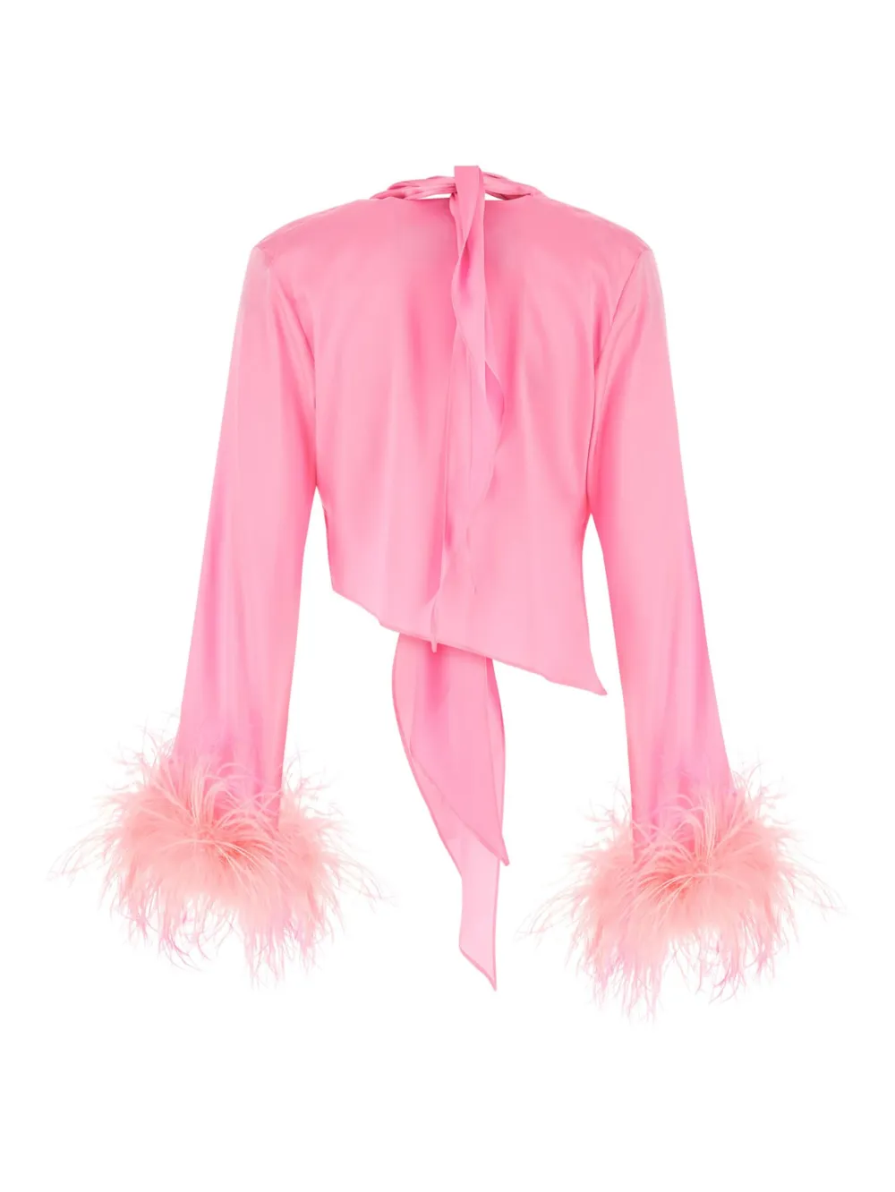 VERGUENZA feather-trim top - Roze