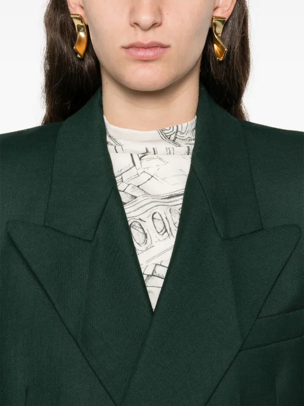 Victoria Beckham pointed-shoulder Blazer | Green | FARFETCH