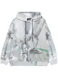 MSGM hand paint-print hoodie - Grey