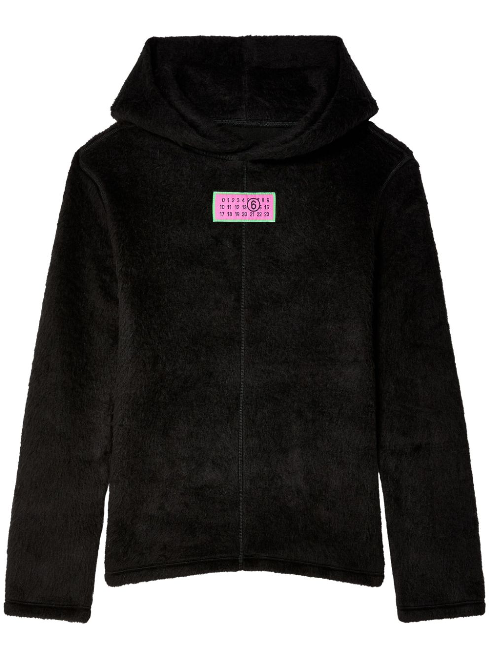 Shop Mm6 Maison Margiela Numbers-motif Hoodie In Black