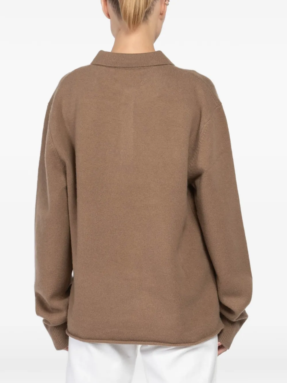 Extreme cashmere Marylebone buttoned polo top - Bruin