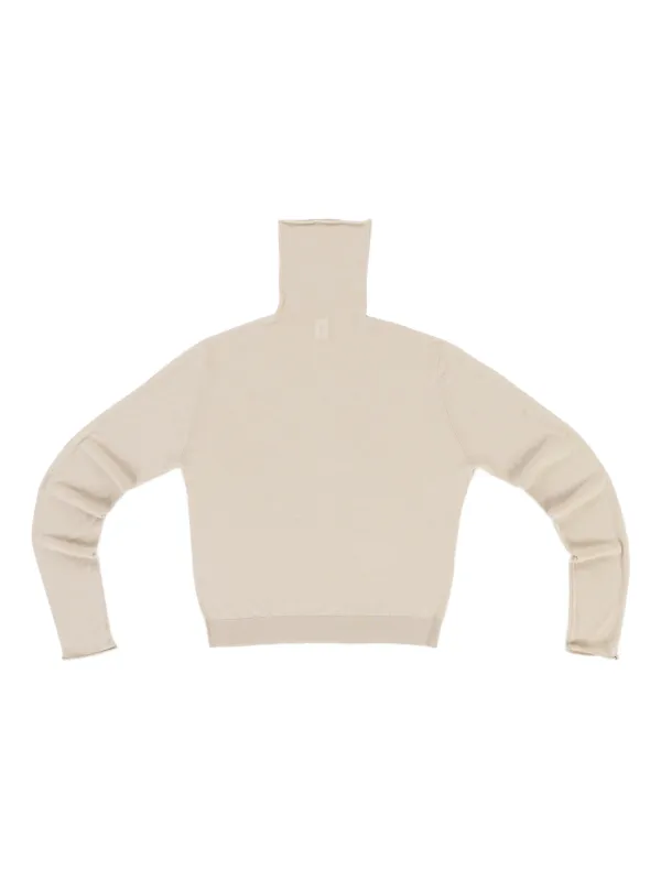 Extreme Cashmere Thunder Roll-neck Top in Neutrals