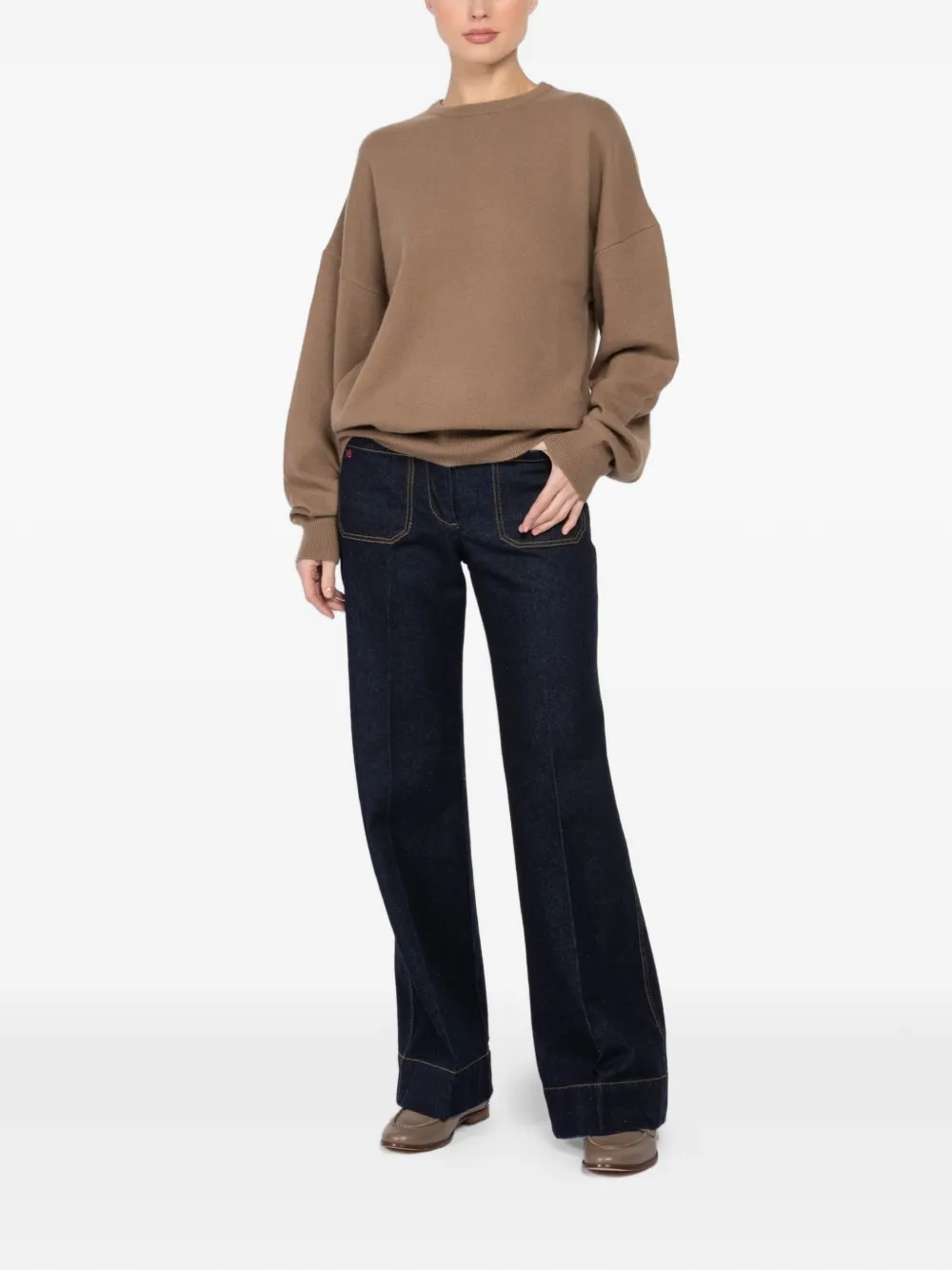 extreme cashmere Trui met ronde hals Bruin