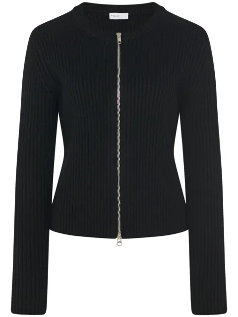 Rosetta Getty zip-up ribbed knit cardigan