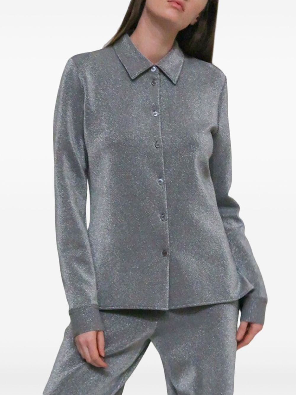 Rosetta Getty metallic shirt - Zilver