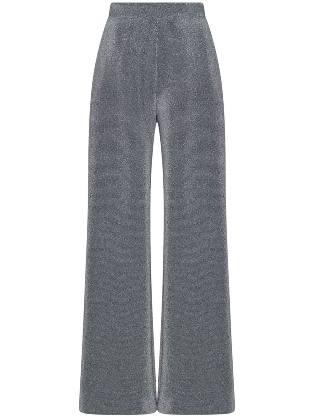 Rosetta Getty Metallic Straight-leg Trousers In Gray