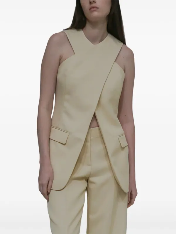 Rosetta Getty Tailored cross-front Top | Neutrals | FARFETCH SK
