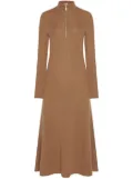 Rosetta Getty zip-up ribbed knit dress - Brown