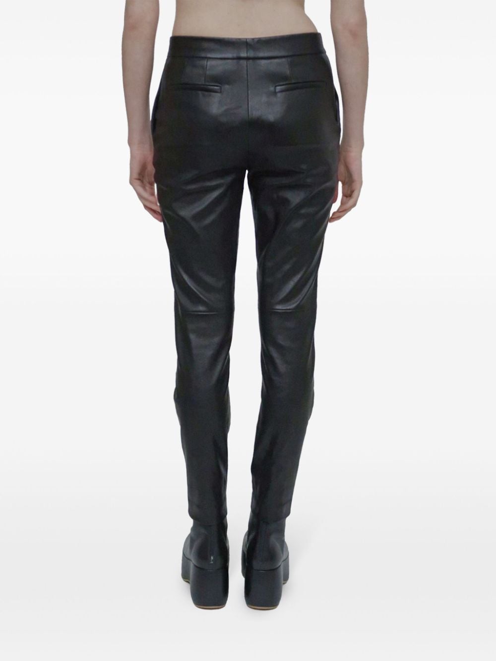 Shop Rosetta Getty Cropped Skinny Trousers In Black