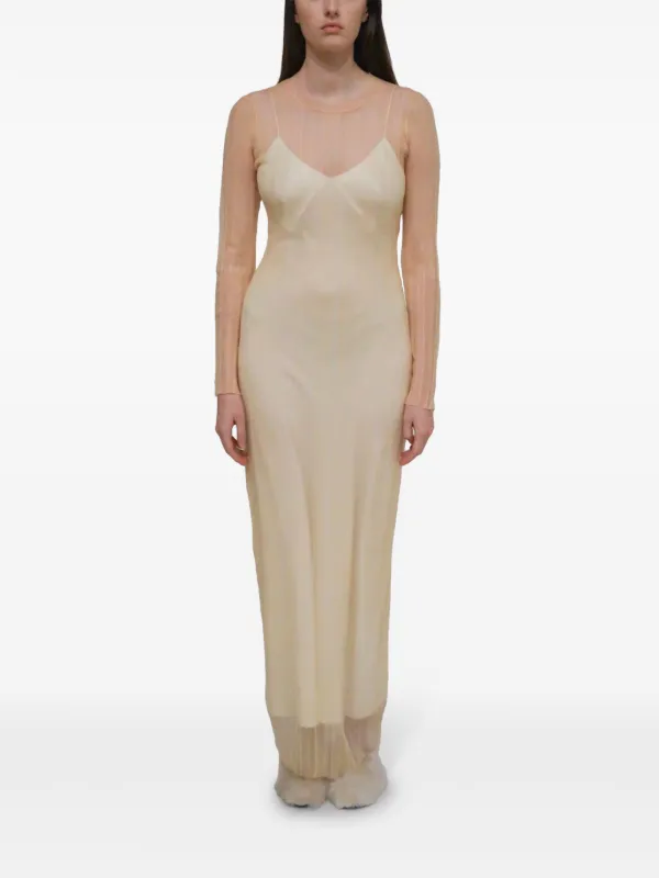 sheer plissé dress