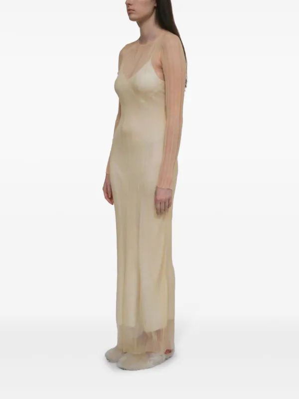 sheer plissé dress