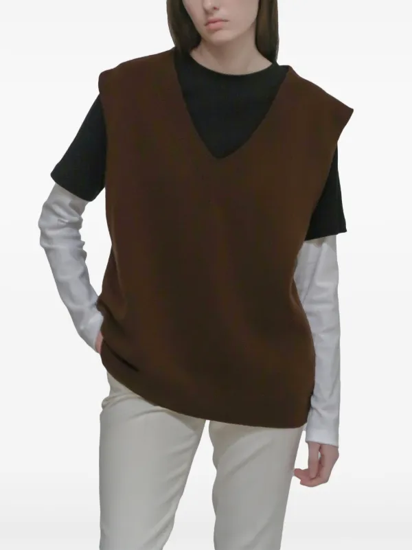 Rosetta Getty Oversize Sweater Vest Brown FARFETCH IL