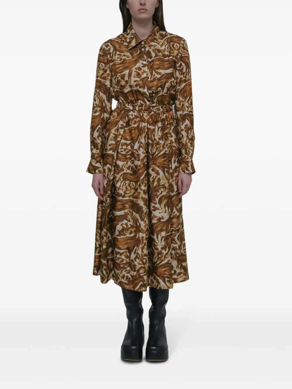 Rosetta Getty Geplooide jurk Bruin