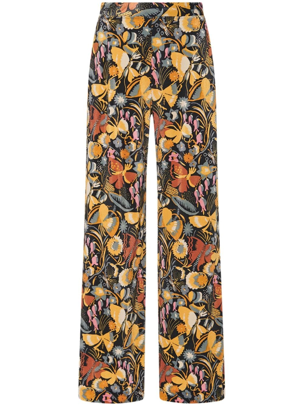 Rosetta Getty Fitted Straight-leg Velvet Trousers In Multi