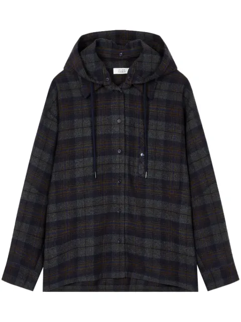 STUDIO TOMBOY checked hooded shirt