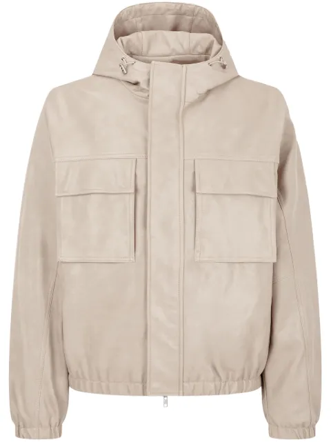 STUDIO TOMBOY drawstring faux-leather hoodie 