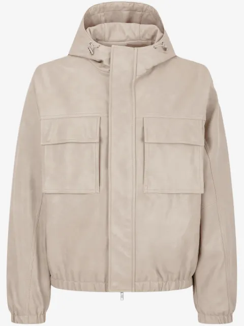 TOMBOY drawstring faux-leather hoodie