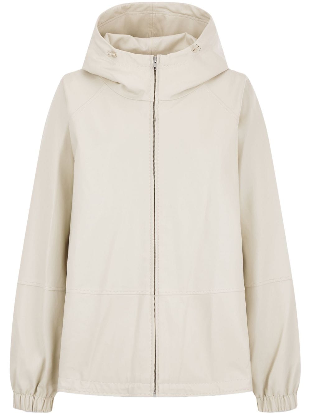 Shop Studio Tomboy Hooded Faux-leather Jacket In Neutrals