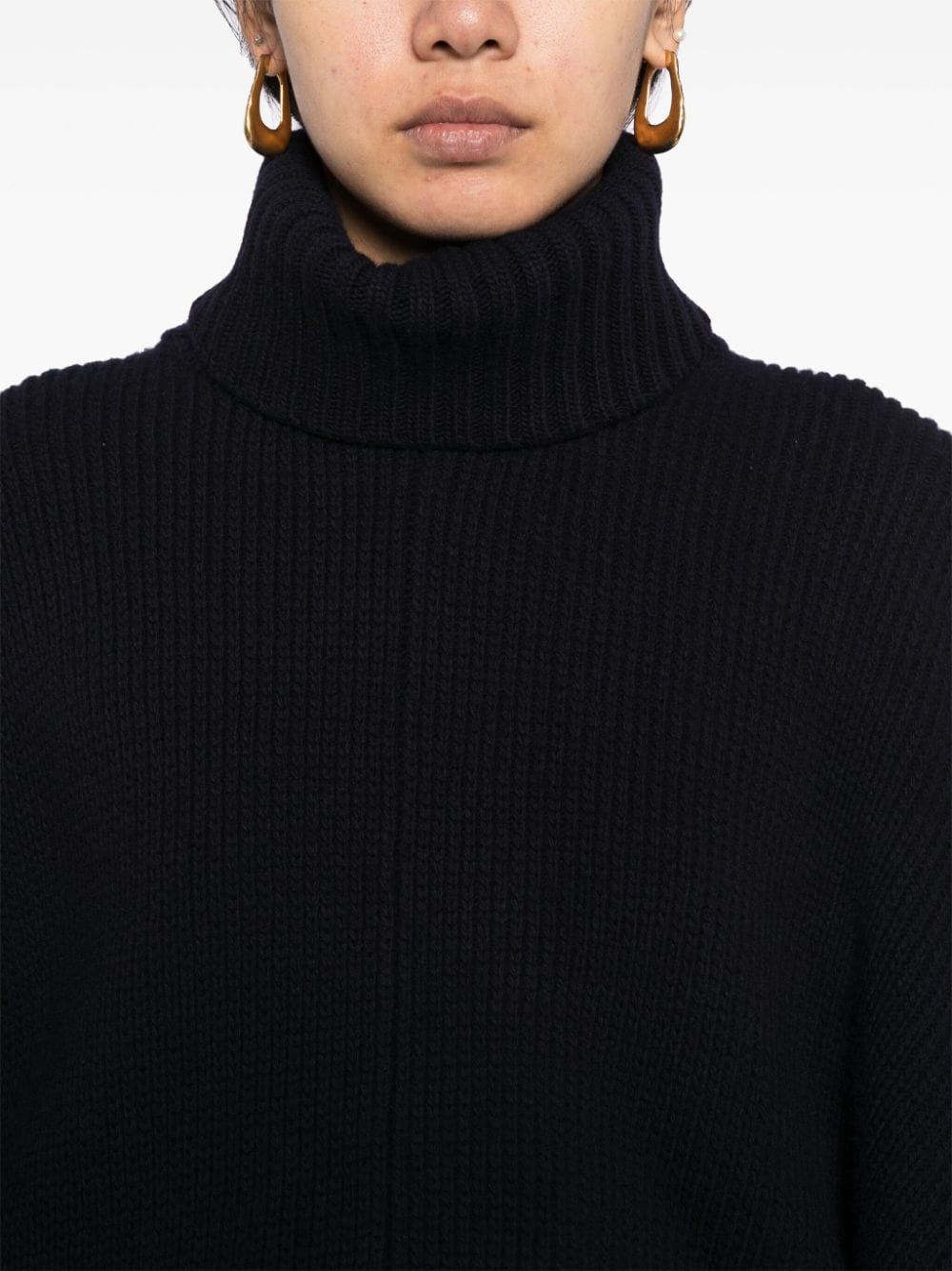 Shop Chloé Short Turtleneck Jumper In Blue