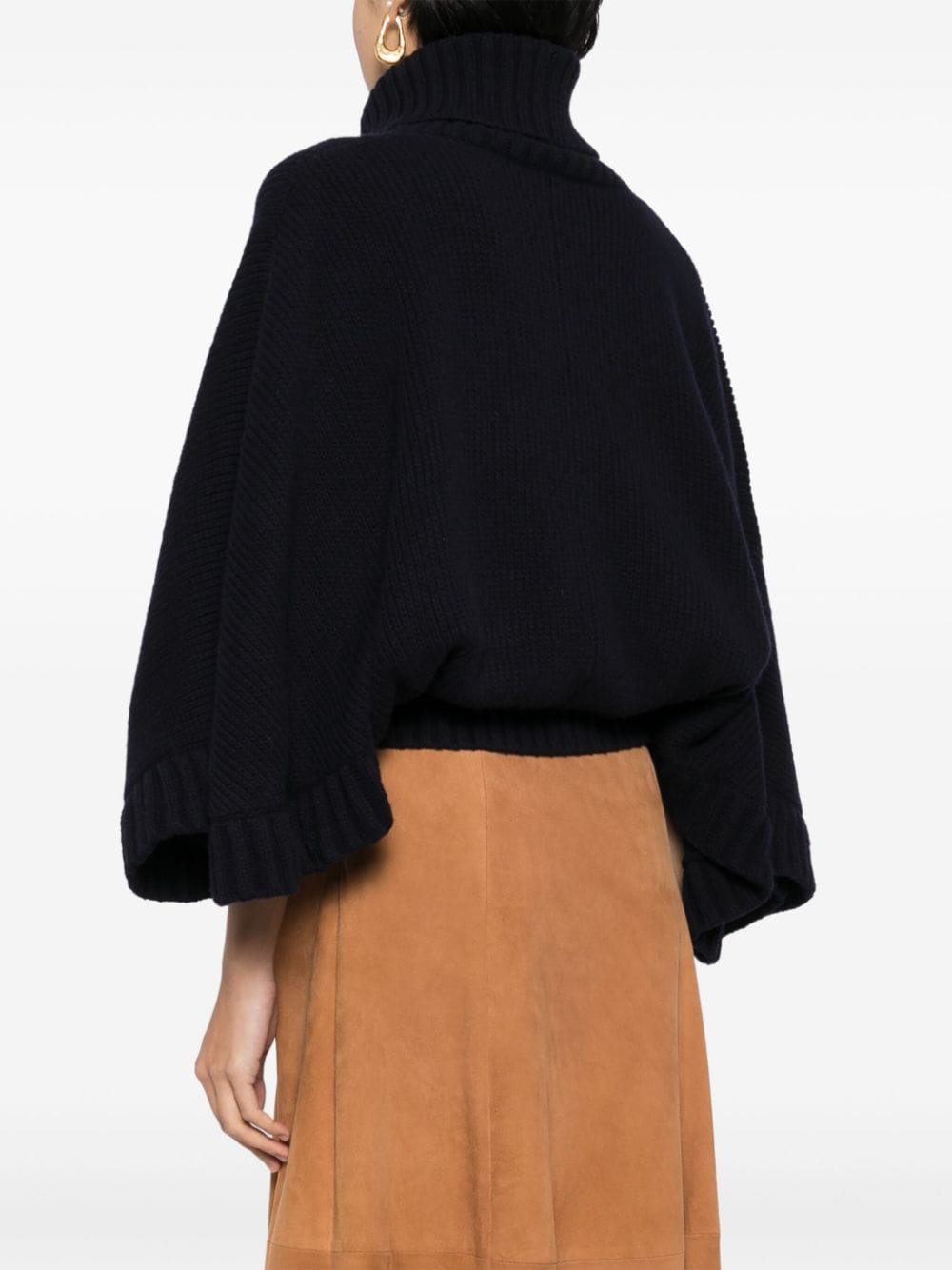 Shop Chloé Short Turtleneck Jumper In Blue