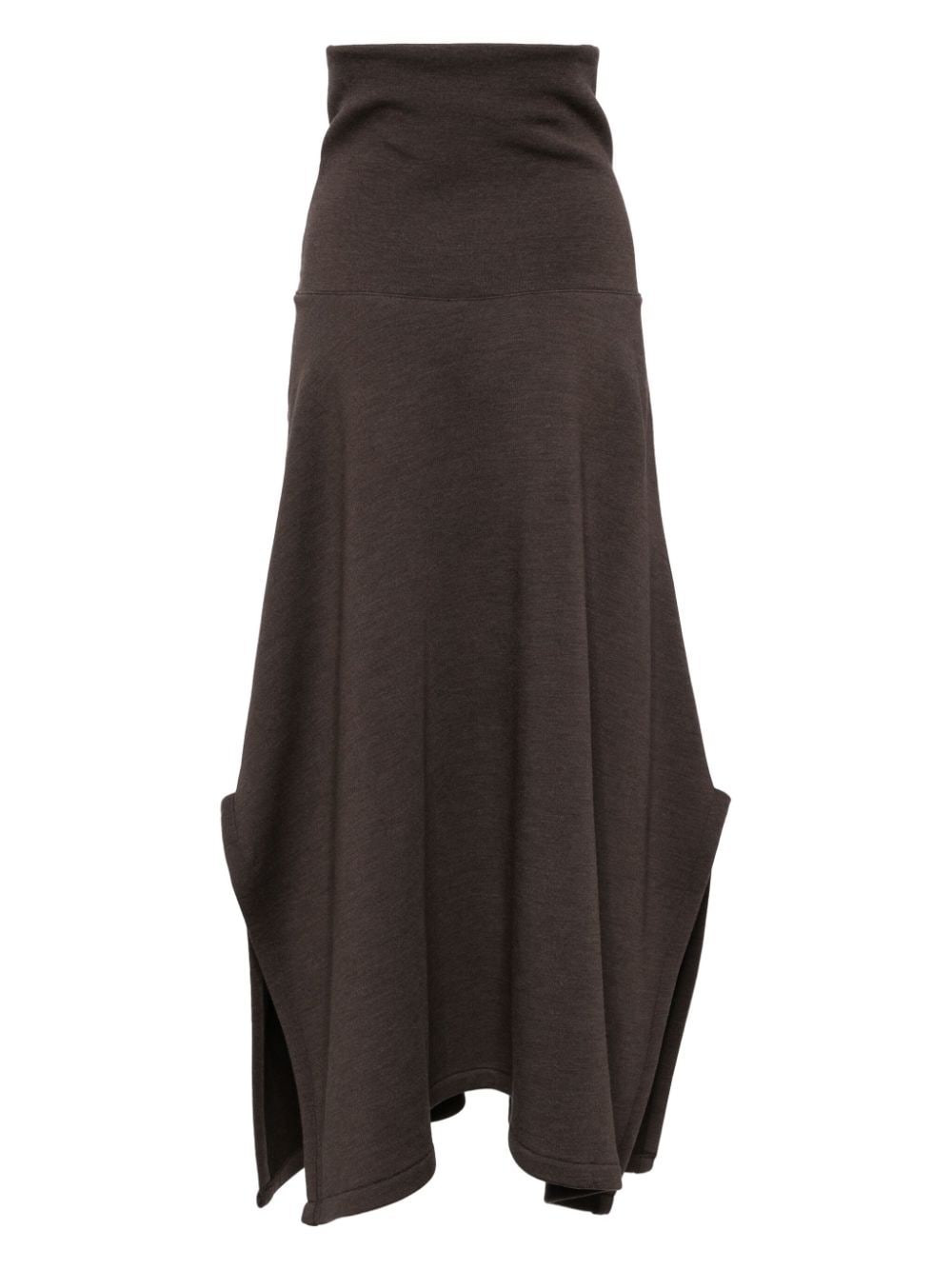 Shop Lemaire High-rise A-line Skirt In Brown