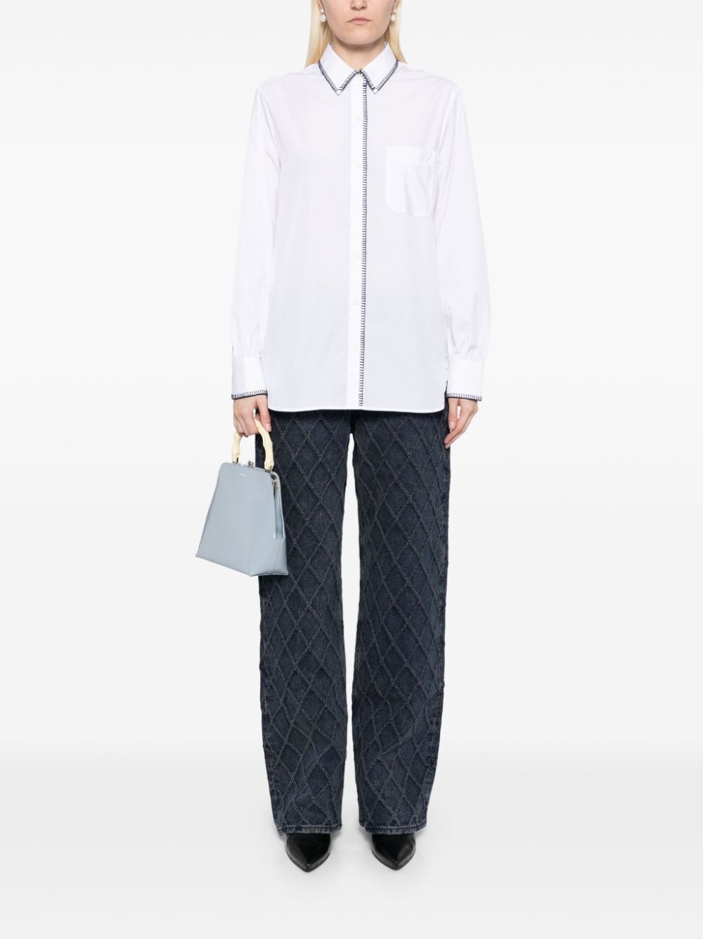 Rag & bone Maxine blouse met stiksel - Wit