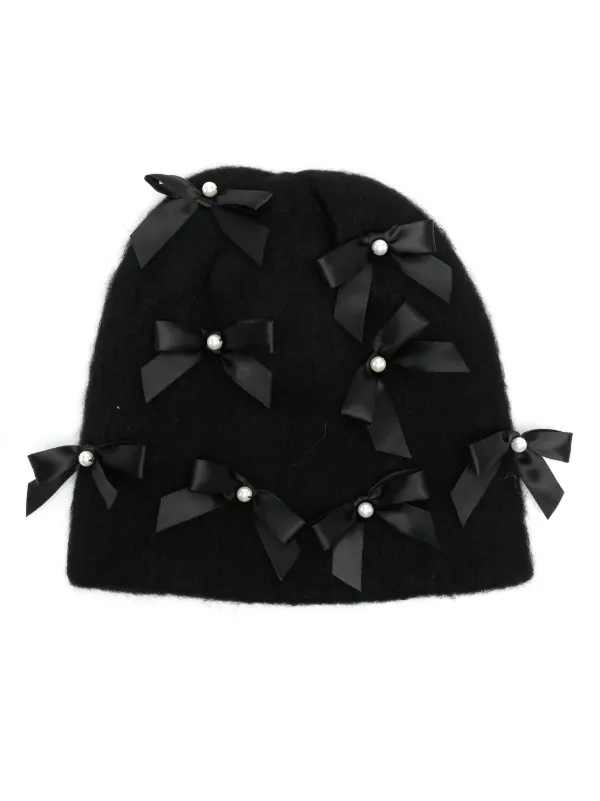 Jennifer Behr Bow Beanie Black FARFETCH BE