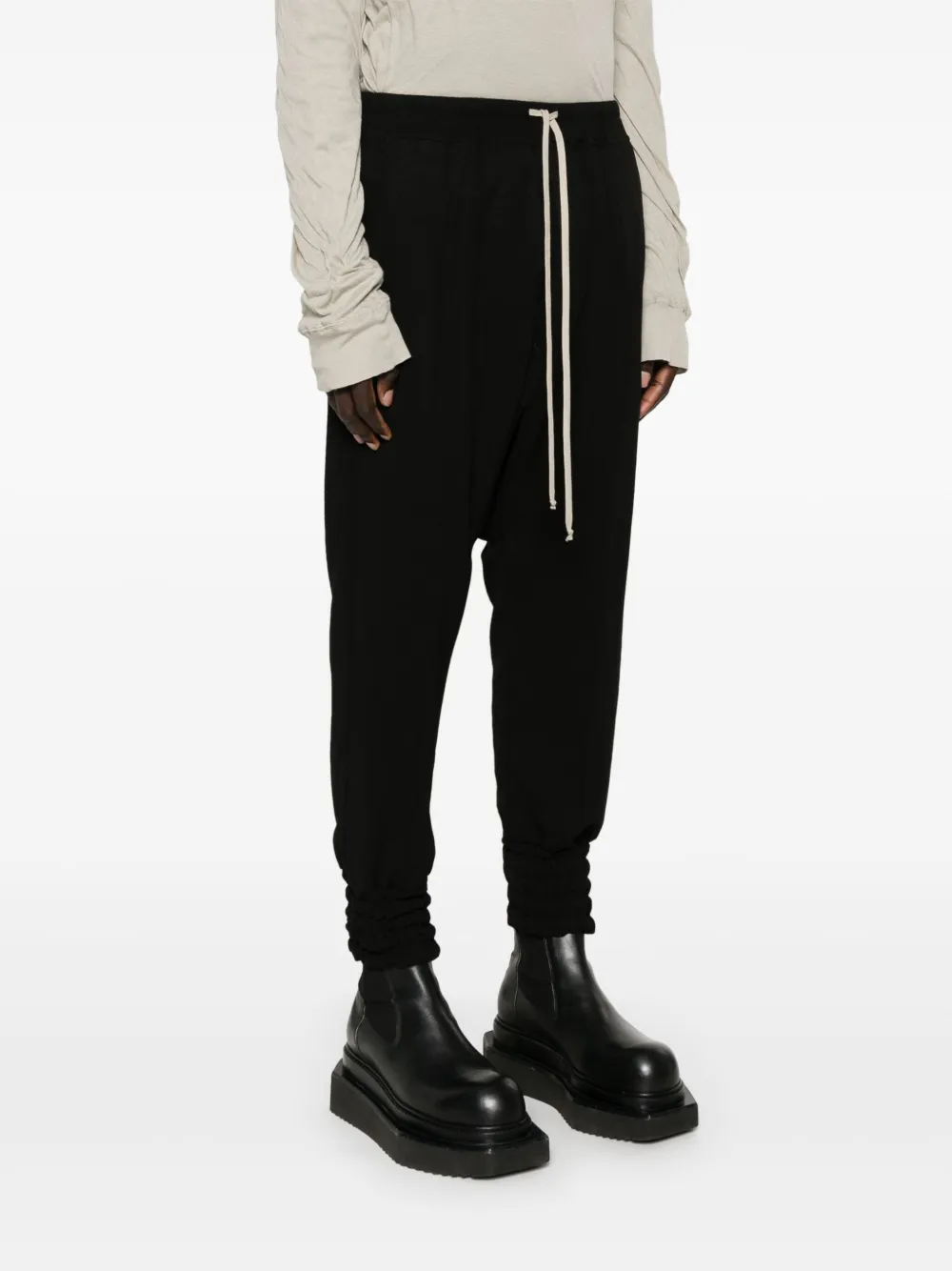 Rick Owens Broek met verlaagd kruis Zwart