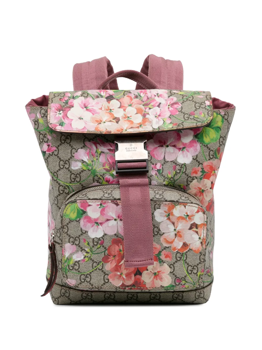 Gucci Pre Owned 2016 2023 Small GG Supreme Blooms Single Buckle Backpack Brown FARFETCH PH