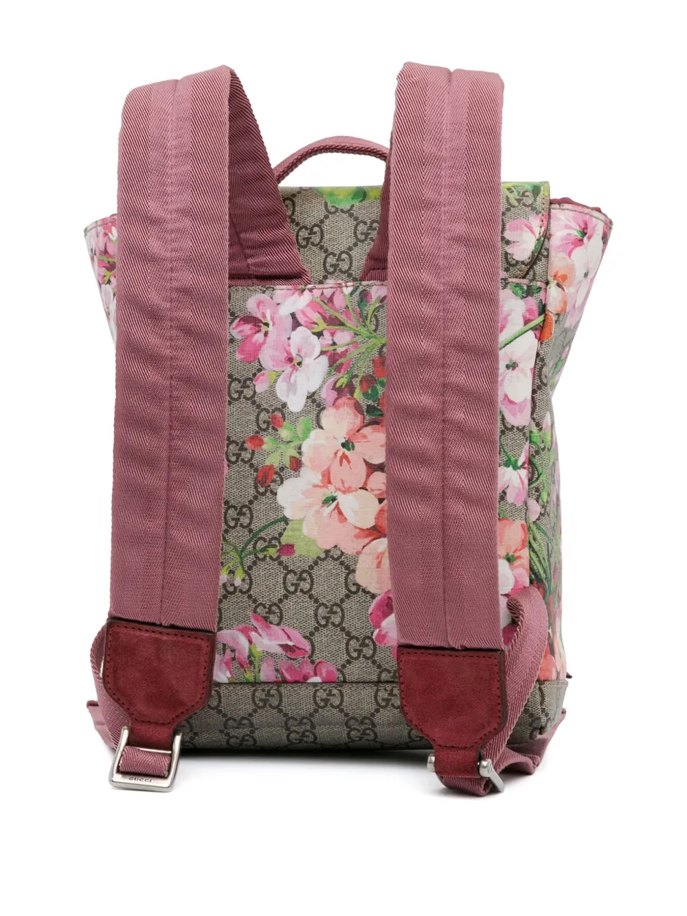 Gucci Pre-Owned 2016-2023 Small GG Supreme Blooms Single Buckle backpack - Bruin