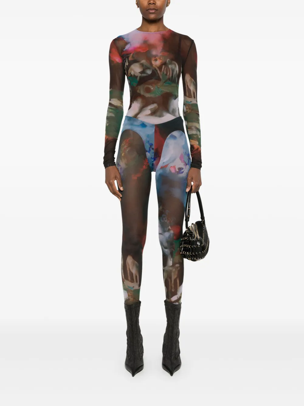 Mugler printed leggings - Groen