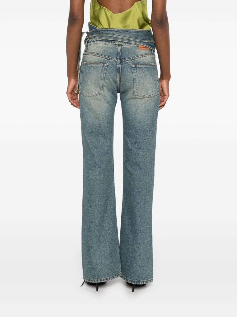 Shop Y/project Wrap Belt Jeans In Blue