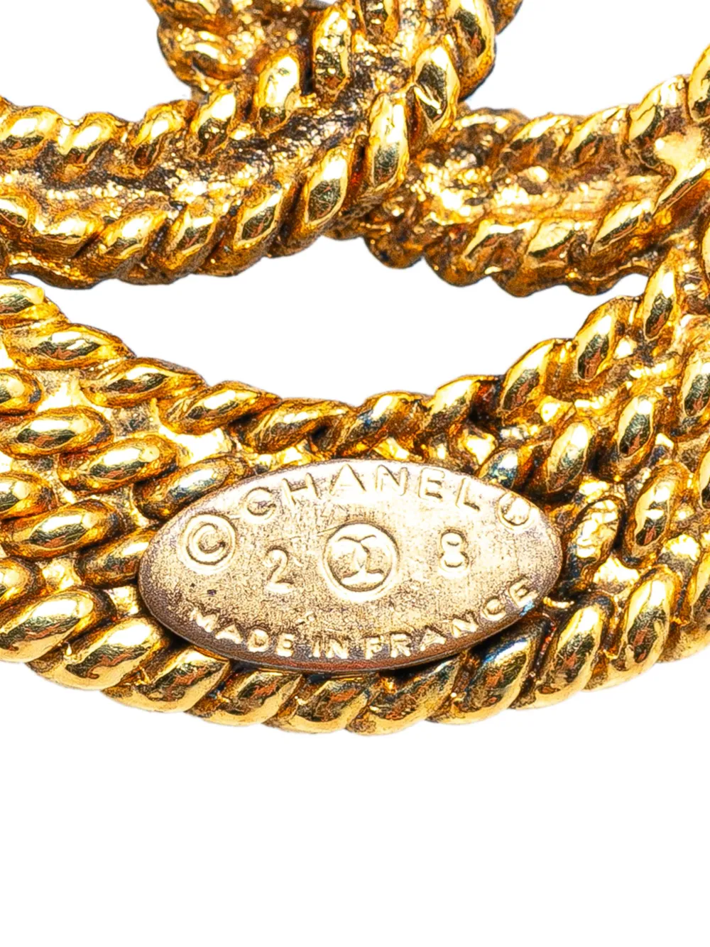 CHANEL Pre-Owned 20th Century Gold Plated CC Medallion costume brooch - Goud