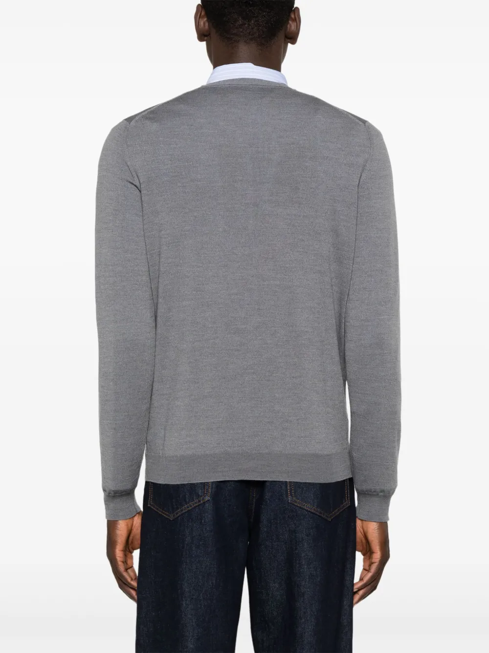Zanone Vest met V-hals Grijs