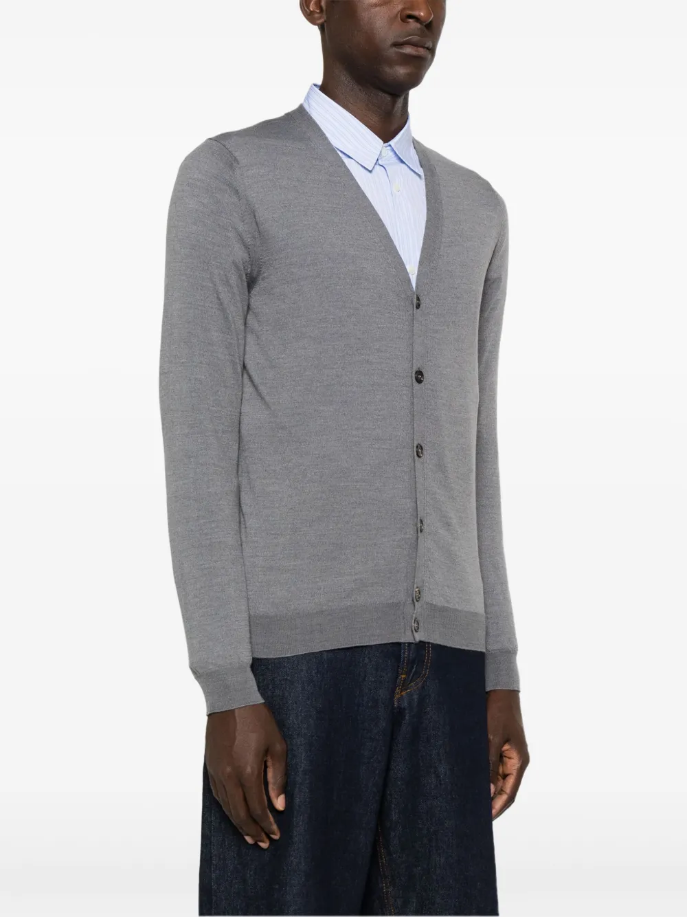Zanone Vest met V-hals Grijs
