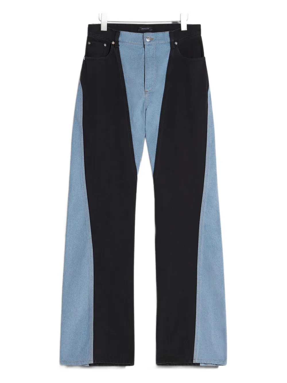 Mugler Straight jeans met colourblocking Blauw
